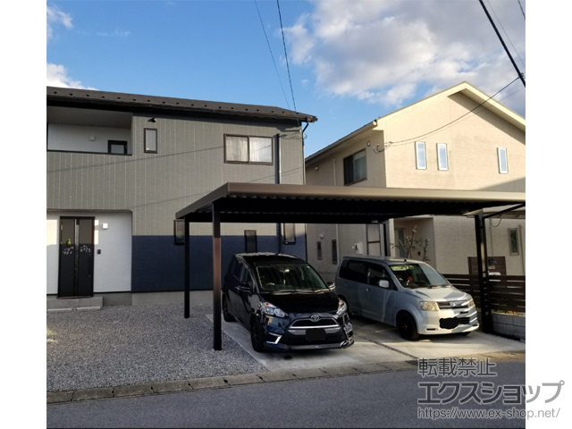 滋賀県彦根市ののカーポート レオンポートneo 2台用  積雪〜50cm対応 施工例