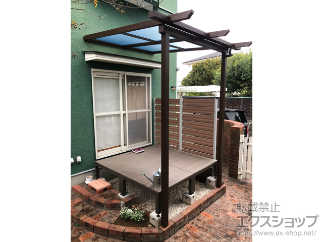 山梨県中央市ののテラス屋根 サザンテラス (パーゴラ仕様) テラスタイプ 単体　積雪〜20cm対応 施工例