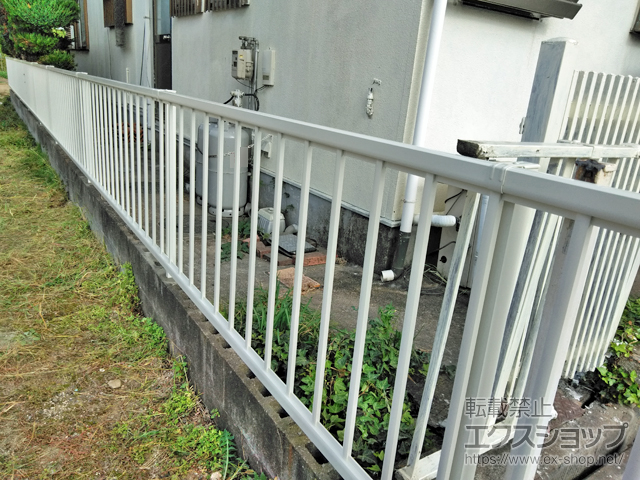 岡山県総社市ののフェンス・柵 ミエッタフェンス 防犯たて格子タイプ　自由柱施工 施工例