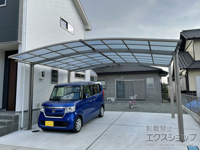 佐賀県三養基郡上峰町ののカーポート ネスカR (ラウンドスタイル) ワイド 積雪〜20cm対応 施工例