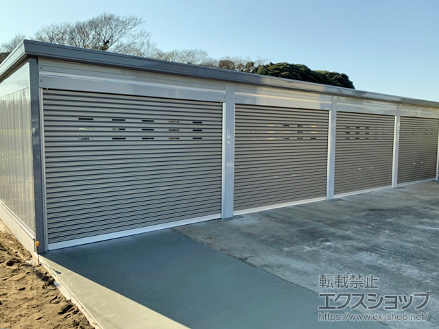 千葉県富津市のの物置・屋外倉庫 GRN-3162SL-4-SM ガレーディア 一般型 4連棟 施工例