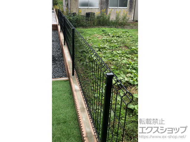 茨城県北茨城市ののフェンス・柵 イーネットフェンス 3F型　自由柱施工 施工例