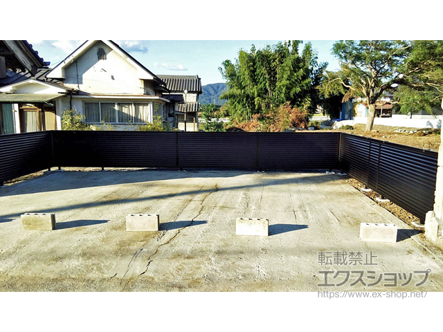 茨城県桜川市ののフェンス・柵 ミエーネフェンス 目隠しルーバータイプ 自由柱施工 施工例