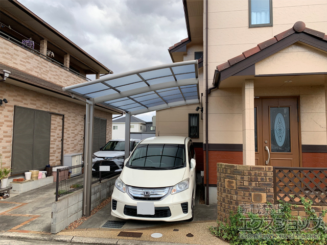 兵庫県明石市ののカーポート ネスカR (ラウンドスタイル) 積雪〜20cm対応 施工例
