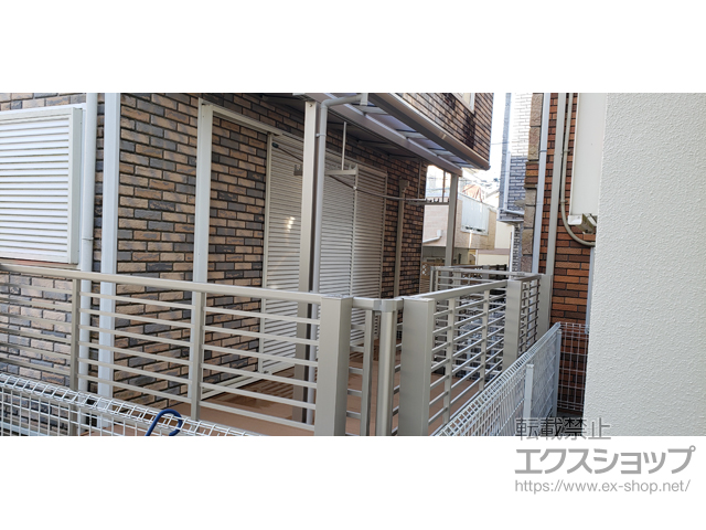 神奈川県横浜市ののフェンス・柵 シンプレオフェンス９F型 横格子 上段のみ設置 自立建て用 施工例