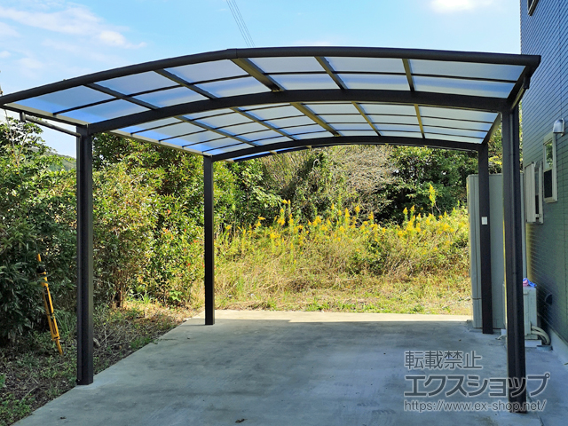 愛媛県南宇和郡愛南町ののカーポート ネスカR (ラウンドスタイル) ワイド 積雪〜20cm対応 施工例