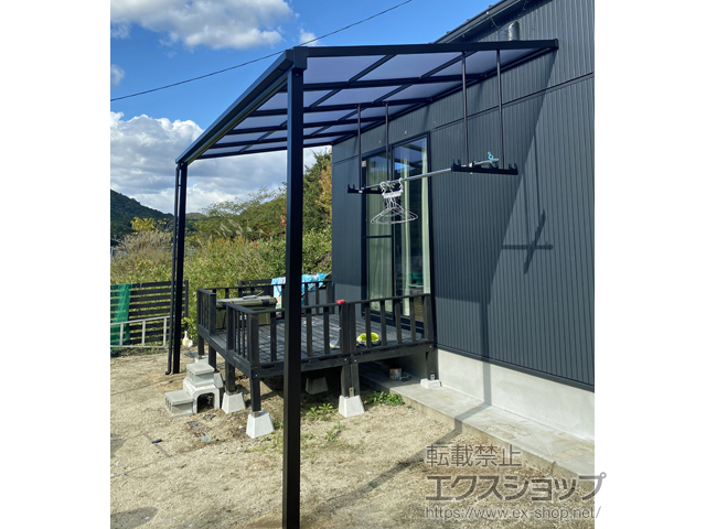 広島県三原市ののテラス屋根 ソラリア F型 テラスタイプ 単体 積雪〜20cm対応 施工例