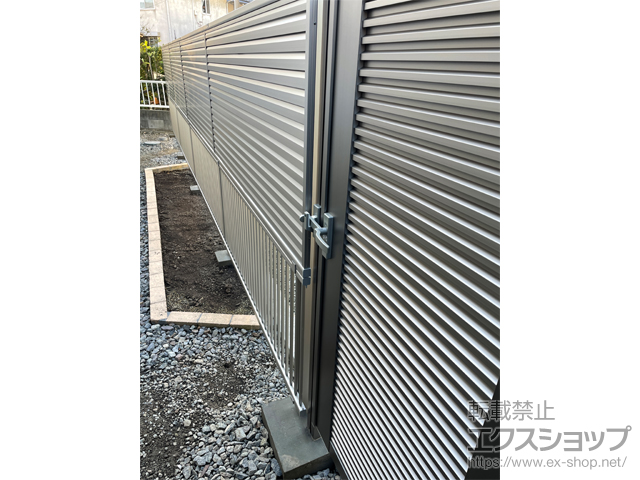 長野県長野市のの門扉 開き門扉AB YM1型 片開き　柱使用 施工例
