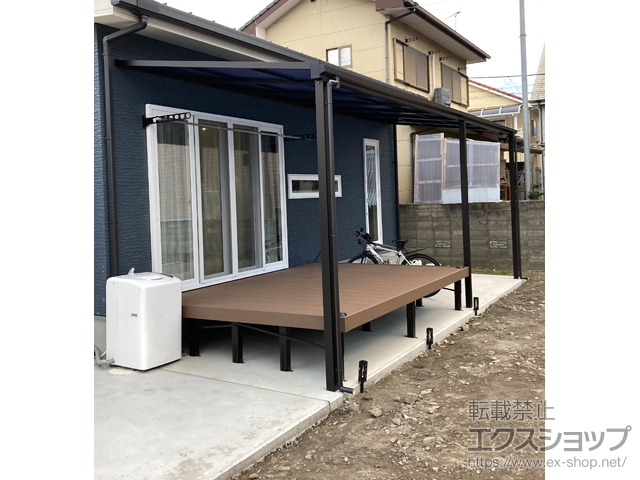 愛媛県西条市ののテラス屋根 ソラリア F型 テラスタイプ 連棟 積雪〜20cm対応 施工例