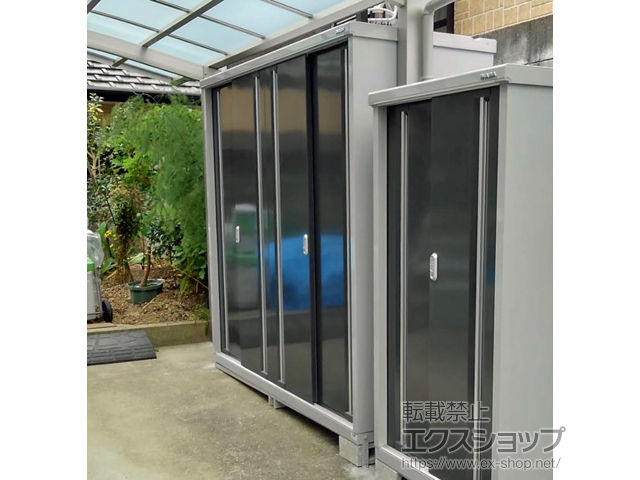 山口県下関市のの物置・屋外倉庫 シンプリー 一般型 2160×755×1903 MJX-217E-P-CG 施工例