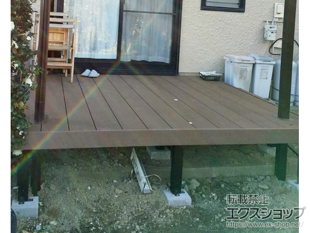 和歌山県和歌山市ののウッドデッキ リウッドデッキ 200＋リウッドステップ5型Sタイプ（2段）×2セット 施工例
