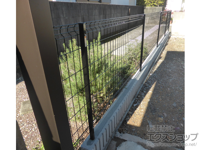 高知県香美市ののフェンス・柵 イーネットフェンス 3F型　自由柱施工 施工例