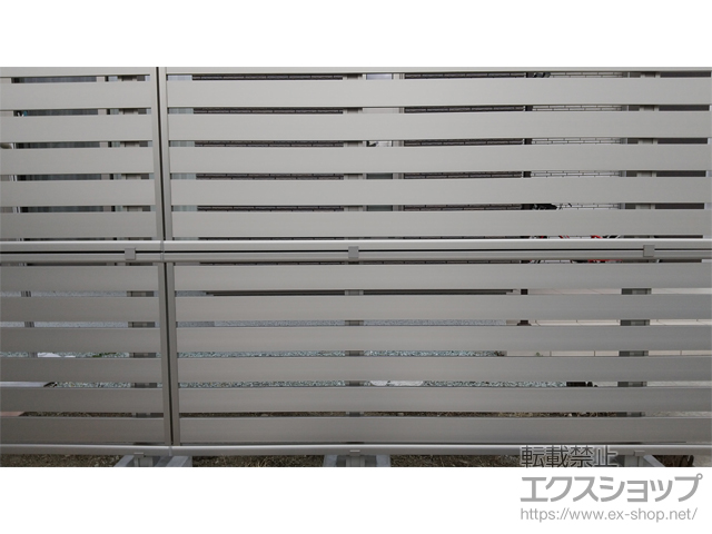 宮城県多賀城市ののフェンス・柵 シンプレオフェンスSY1F型 横半目隠し 2段支柱 自立建て用 施工例