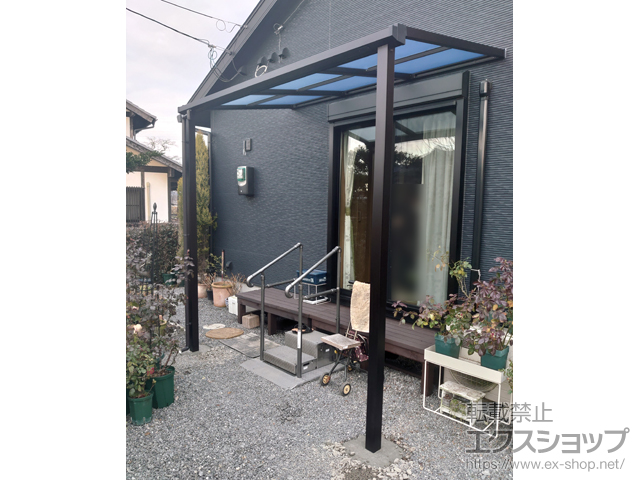 熊本県上益城郡益城町ののテラス屋根 ソラリア F型 テラスタイプ 単体 積雪〜20cm対応 施工例