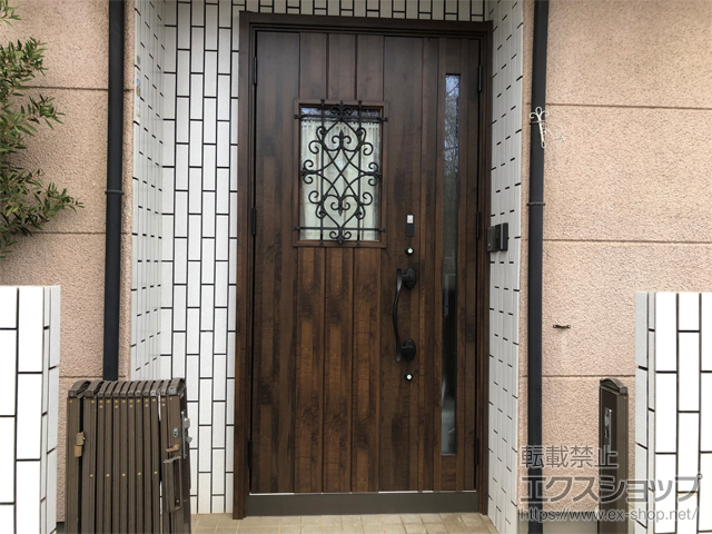 東京都立川市のLIXIL リクシル（トステム）の玄関ドア リシェント玄関ドア3 断熱K2仕様 親子仕様(ランマ無)L D41型 ※タッチキー仕様(キー付リモコン) 施工例
