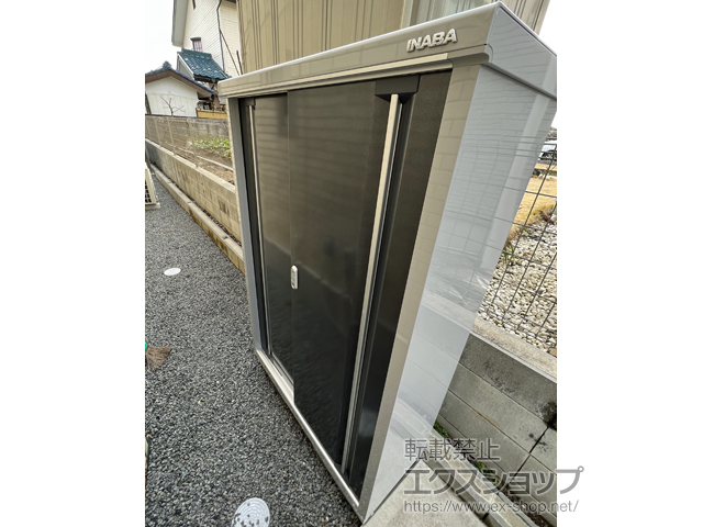 茨城県取手市のの物置・屋外倉庫 シンプリー 一般型 1100×415×1603 MJX-114D-P-CG 施工例