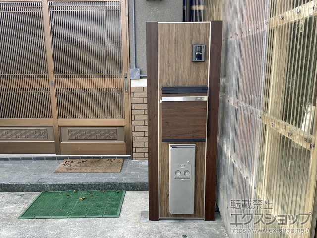 奈良県生駒郡平群町のの機能門柱・ポスト 宅配ボックス付き門柱スリムタイプ スリム 施工例