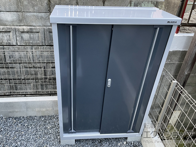 山口県岩国市のの物置・屋外倉庫 シンプリー 一般型 1100×515×1603 MJX-115D-P-CG 施工例