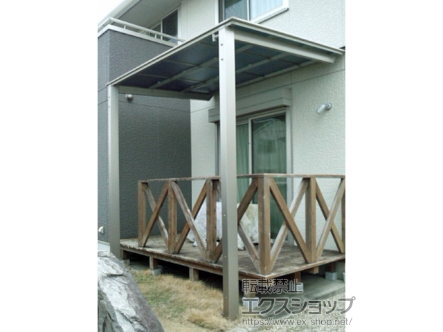 三重県桑名市ののテラス屋根 フーゴF 独立テラスタイプ 単体 積雪〜20cm対応 施工例