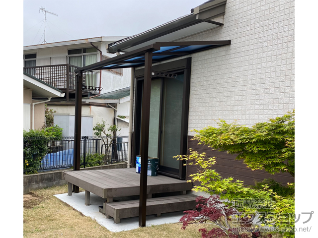 福岡県糸島市ののテラス屋根 ソラリア F型 テラスタイプ 単体 積雪〜20cm対応 施工例
