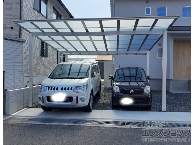 岡山県赤磐市ののカーポート ソリッドポート ワイド 積雪〜20cm対応 施工例