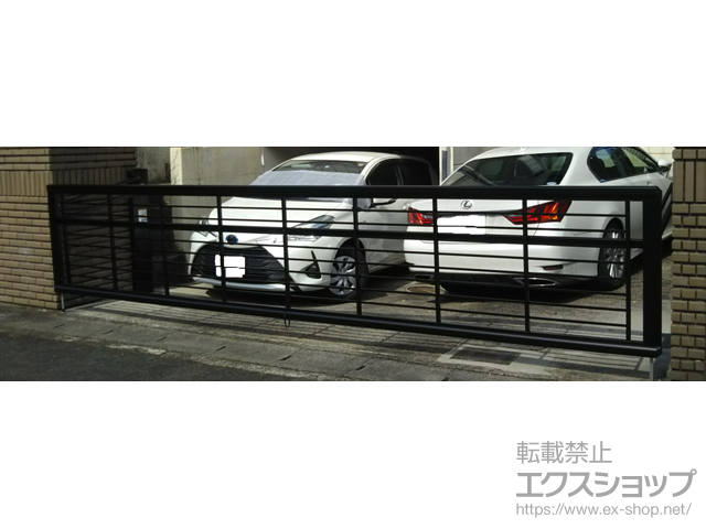京都府京都市ののカーゲート ルシアスアップゲートワイド 1型 横格子 手動 施工例