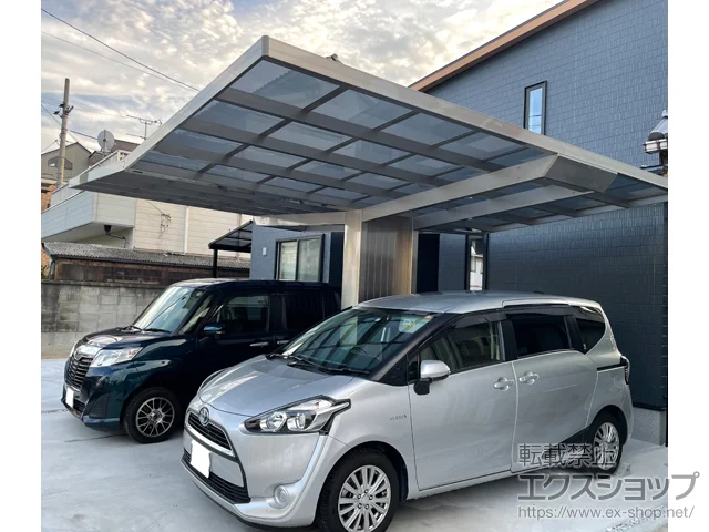 山口県萩市の四国化成のカーポート マイポートneo Y合掌 積雪〜20cm対応 施工例