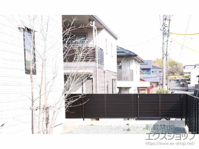 静岡県掛川市ののフェンス・柵 ミエーネフェンス 目隠しルーバータイプ 自由柱施工 施工例