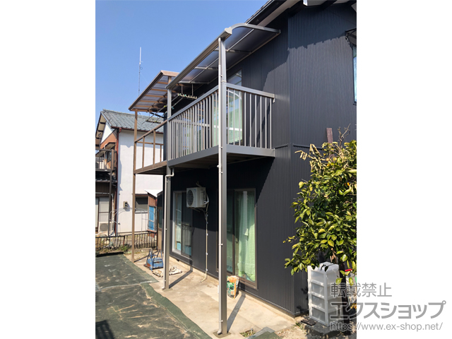 岐阜県可児市ののバルコニー・ベランダ屋根 ソラリア R型 ルシアス バルコニー屋根対応タイプ 単体 積雪〜20cm対応 施工例