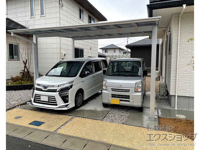 山口県宇部市ののカーポート ソリッドポート ワイド 積雪〜20cm対応 施工例