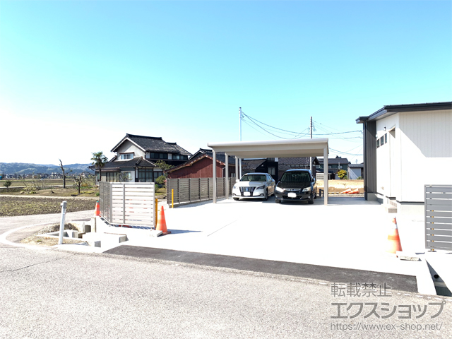 富山県高岡市ののフェンス・柵 モクハイフェンス アルミ色タイプ フリーポールタイプ 施工例