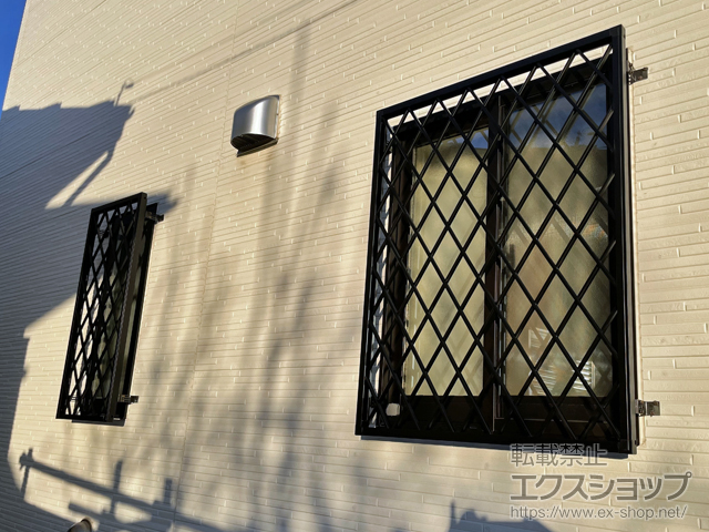 埼玉県深谷市のLIXIL リクシル（トステム）の面格子・窓格子 アルミ面格子 ヒシクロス 施工例