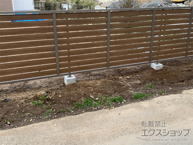 茨城県筑西市ののフェンス・柵 モクハイフェンス フリーポールタイプ 施工例