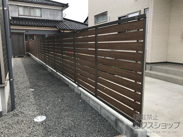 山形県鶴岡市ののフェンス・柵 モクハイフェンス　フリーポールタイプ 施工例