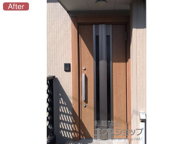 群馬県前橋市のLIXIL リクシル（トステム）の玄関ドア リシェント玄関ドア3 断熱K2仕様 片開き仕様(ランマ無)R G77型 ※手動仕様 施工例