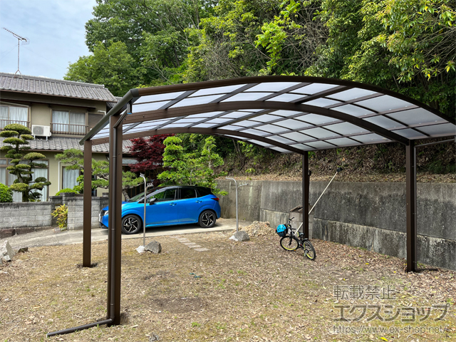 岡山県岡山市ののカーポート プレシオスポート ワイド 積雪〜20cm対応 施工例