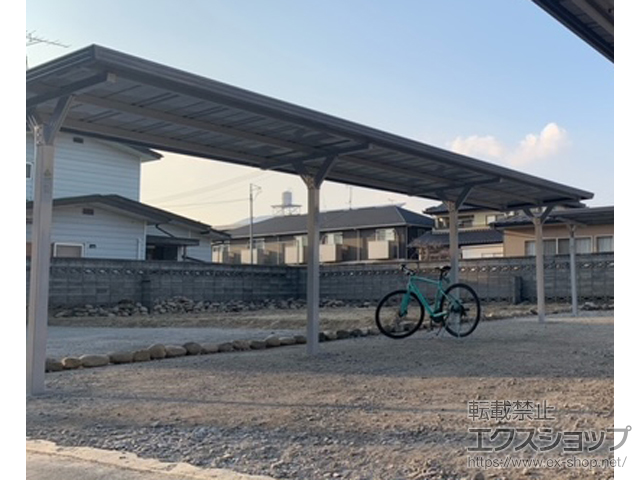 福島県郡山市ののサイクルポート・駐輪場 イナバ自転車置場 BYNタイプ 3連続タイプ 施工例