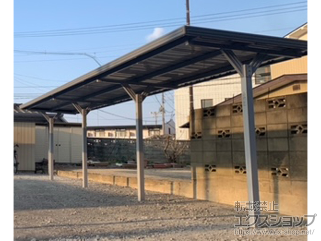 福島県郡山市ののサイクルポート・駐輪場 イナバ自転車置場 BYNタイプ 3連続タイプ 施工例