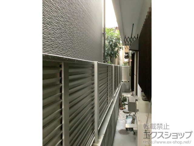 大阪府大阪市ののフェンス・柵 ミエーネフェンス 目隠しルーバータイプ 自由柱施工 施工例