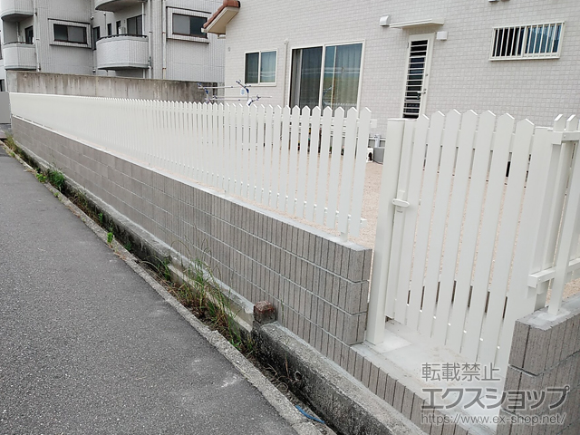 広島県広島市ののフェンス・柵 レスティンフェンス7型　自由柱施工 施工例