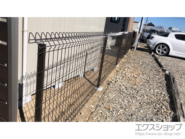 千葉県我孫子市ののフェンス・柵 メッシュフェンス G10-R 自由柱施工 施工例