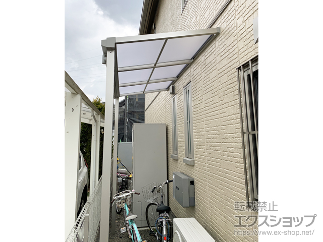 滋賀県湖南市ののテラス屋根 ソラリア F型 テラスタイプ 単体 積雪〜20cm対応 施工例