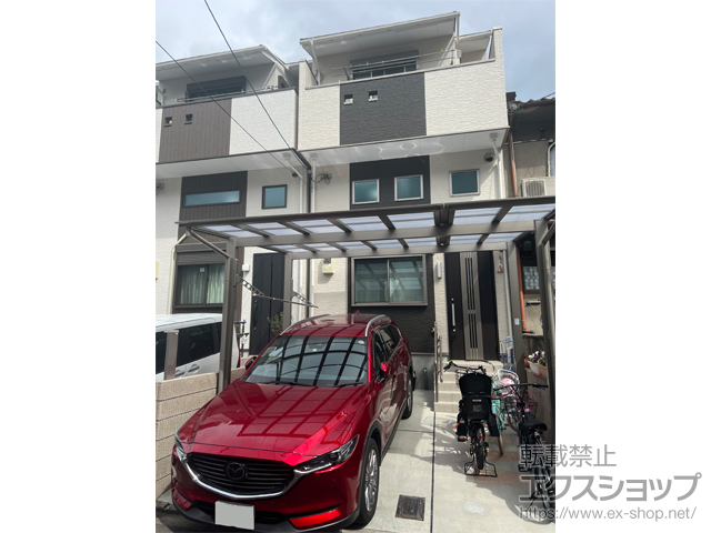 京都府京都市ののカーポート フーゴF (フラットスタイル) ワイド 積雪〜20cm対応 施工例