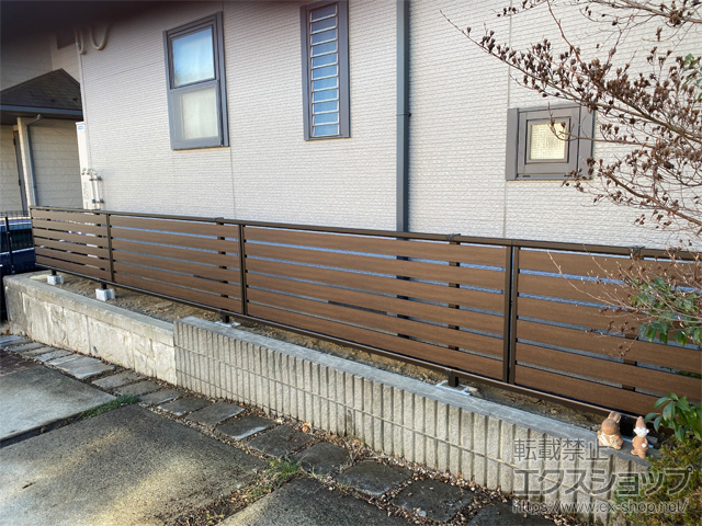 神奈川県横浜市ののフェンス・柵 モクアルフェンス 横板タイプ　自由柱施工 施工例