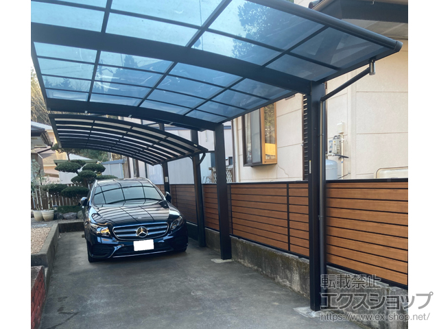 栃木県大田原市ののフェンス・柵 モクアルフェンス 目隠しタイプ　自由柱施工 施工例