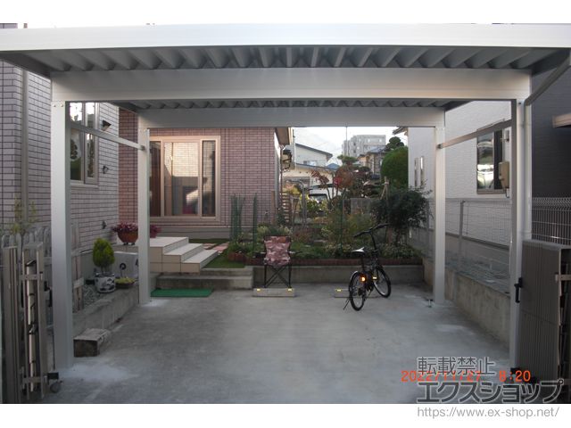 山形県天童市ののカーポート G1-R 積雪〜100cm対応 4本柱 施工例