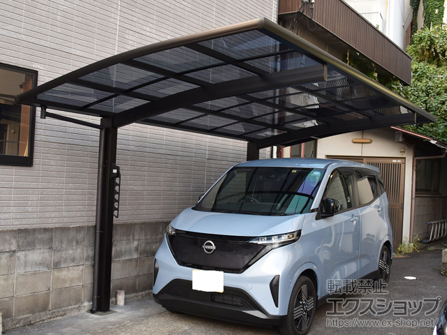 京都府京都市ののカーポート プレシオスポート 積雪〜20cm対応＋水平式物干し 施工例