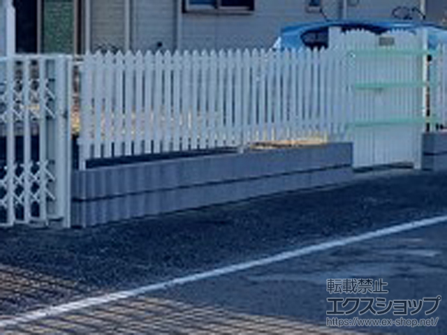 栃木県さくら市のの門扉 シンプレオ門扉A1型 アメリカン 両開き 門柱仕様 施工例