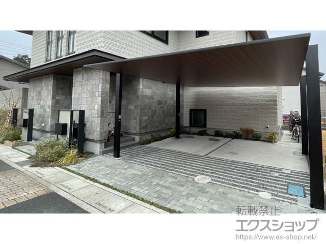 埼玉県東松山市ののカーポート カーポートSCワイド 木調マテリアルカラー 積雪〜20cm対応 施工例