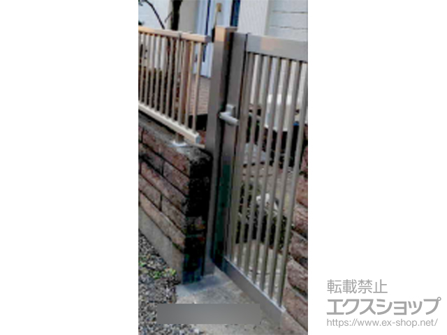 千葉県市川市のの門扉 シンプレオ門扉10型 たて粗格子 片開き 門柱使用 施工例
